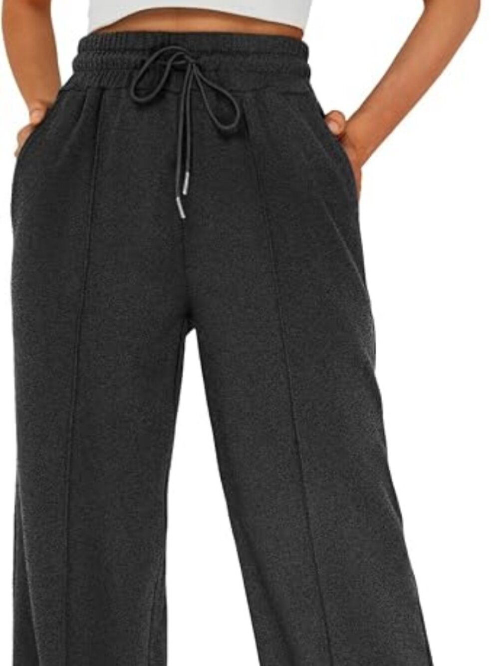 Womens Wide Leg Sweatpants Baggy Fall Lounge Sweat Pants - D